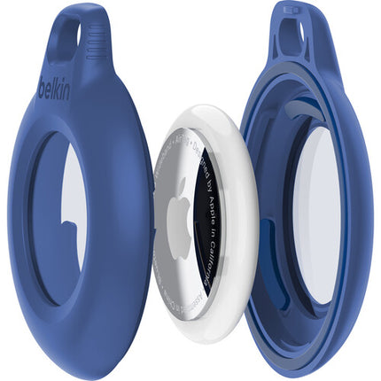 Belkin Soporte Impermeable para AirTag con Llavero Azul y Ventana Transparente