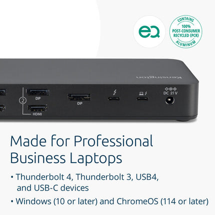 Kensington SD5910T EQ Dock Thunderbolt 4 con soporte cuádruple 4K y Ethernet 2.5G