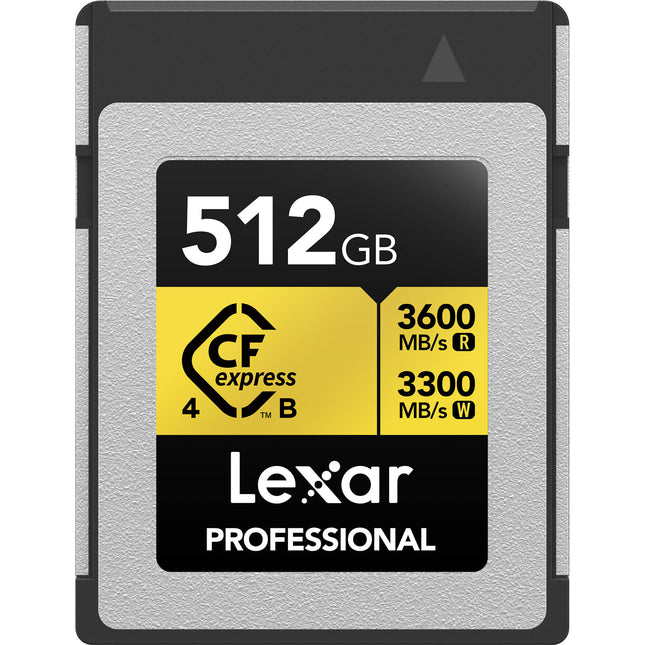 Lexar 512GB Professional GOLD Tarjeta de Memoria CFexpress 4.0 Tipo B 3600 MB/s Lectura 3300 MB/s Escritura