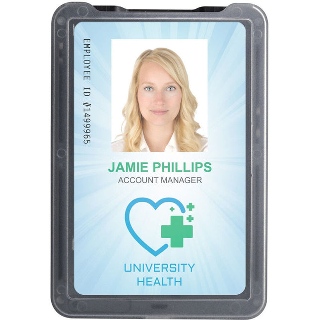 BRADY PEOPLE ID Porta tarjetas vertical plástico rígido 3 tarjetas CR80 50 unidades negro
