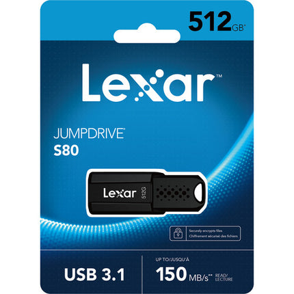 Lexar 512GB JumpDrive S80 USB 3.2 Gen 1 Unidad Flash USB-A 150MB/s 60MB/s