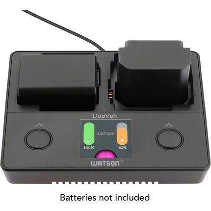 Watson DuoVolt Cargador para baterías NP-FZ100 NP-FW50 NP-BX1 con pantalla LCD USB-C