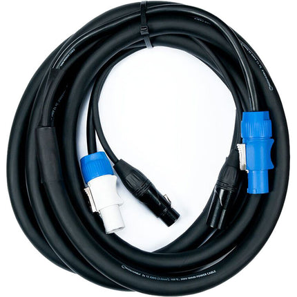 Cable ADJ 3-Pin XLR y powerCON Combo Link 12 pies