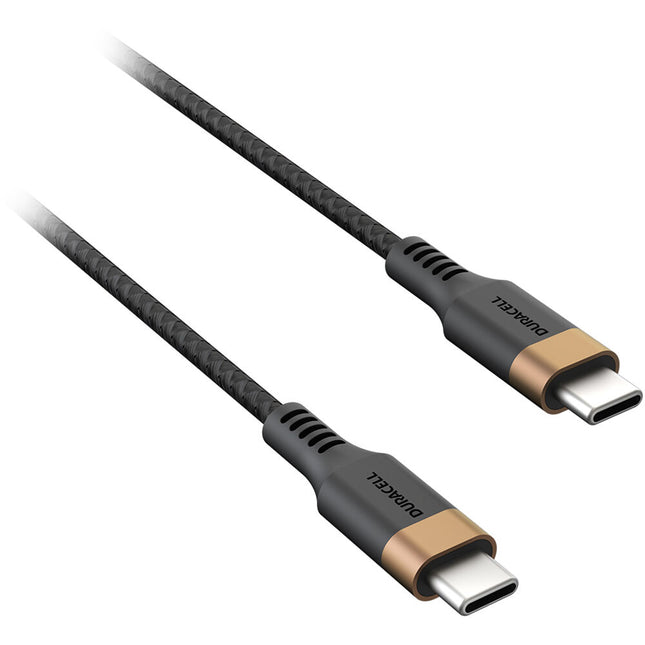 Cable Duracell USB-C 5 pies con conector USB-C en ambos extremos para carga y sincronización