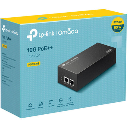 TP-Link POE380S Omada Inyector PoE++ 90W 2 Puertos 10 Gigabit