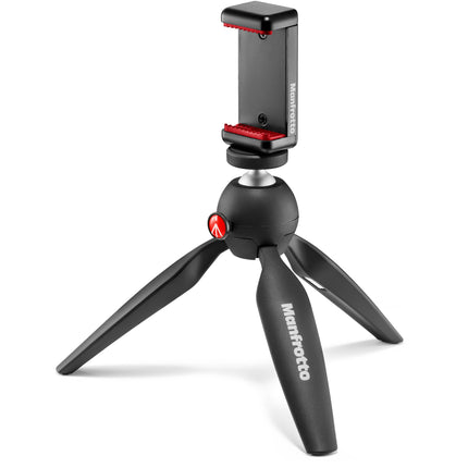 Manfrotto PIXI Smart Mini Trípode con Soporte para Teléfono Negro 5.3" altura 1.4 lb carga máxima
