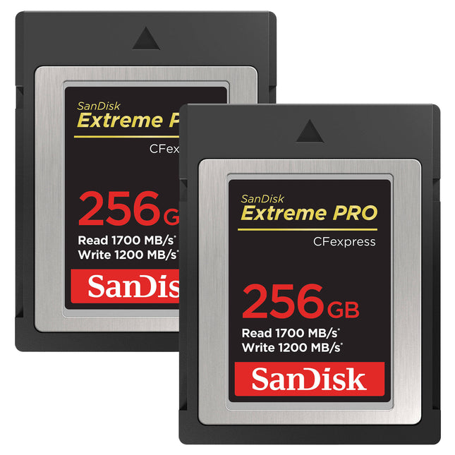 SanDisk 256GB Extreme PRO Tarjeta CFexpress Tipo B 1700MBs Lectura 1200MBs Escritura 2 Pack