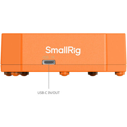 SmallRig P-FZ100 Kit de 4 Baterías USB-C 2400mAh con Cargador Cuádruple Naranja