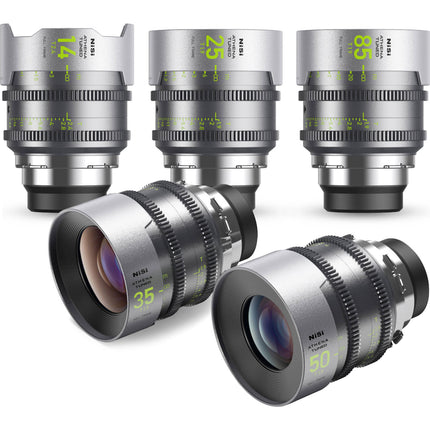 NiSi ATHENA Tuned Prime Kit de 5 lentes Full-Frame 14 25 35 50 85 mm con estuche PL Mount