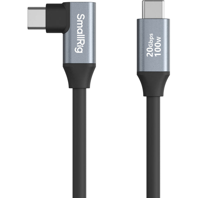 SmallRig Cable USB-C Recto a Ángulo Recto 35 cm 20 Gb/s 100W