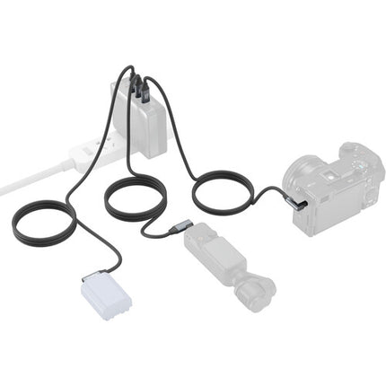 SmallRig Cable USB-C recto a ángulo recto 23.6 pulgadas 20 Gb s 100W