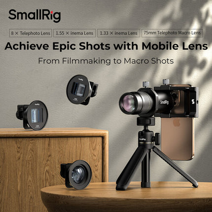 SmallRig Lente Telefoto 8x para iPhone 12-17 Pro Max con Montura T