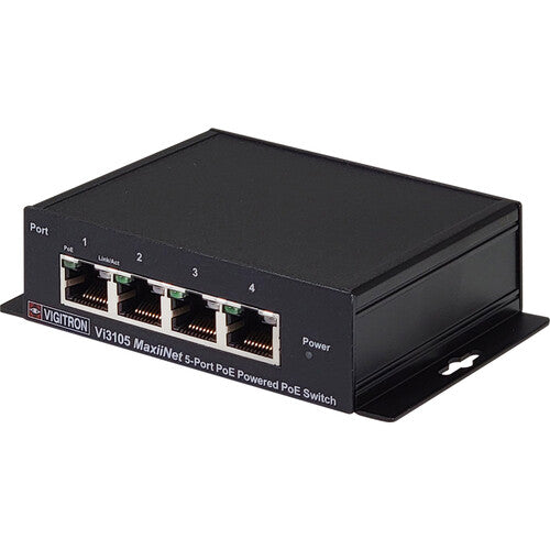 Vigitron MaxiiNet Vi3105 Switch Gestionado PoE 4 Puertos 60W Power Budget