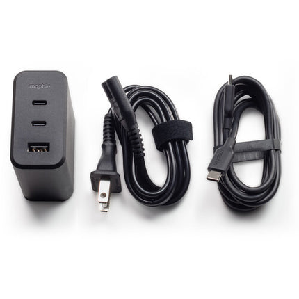 mophie 100W Cargador de Pared USB-C GaN 2 Puertos PD 18W USB-A