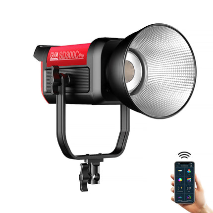 GVM Pro SD300C Luz LED RGB 300W 47700 Lux 2000-10000K Kit Completo