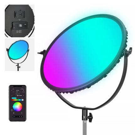 Neewer GR18C Panel de Luz LED RGB Circular 18 pulgadas 1500 Lux 2500-8500K
