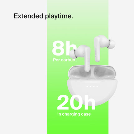 Belkin SoundForm Rhythm Auriculares Inalámbricos True Wireless Blancos con Estuche de Carga y USB-C