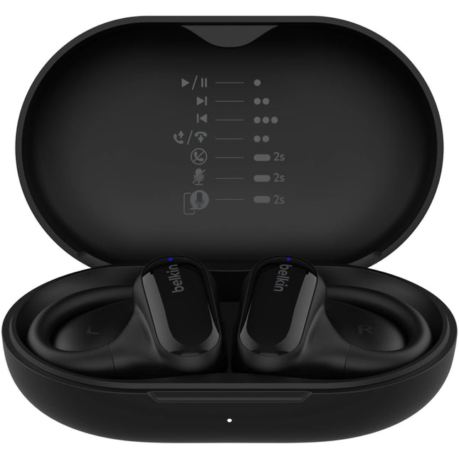 Belkin SoundForm ClearFit Auriculares Inalámbricos Open-Ear 14.2mm 18h Reproducción Negro