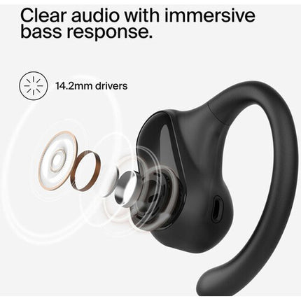 Belkin SoundForm ClearFit Auriculares Inalámbricos Open-Ear 14.2mm 18h Reproducción Negro