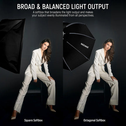 Neewer NS70P Softbox Octogonal 28" con Rejilla y Liberación Rápida