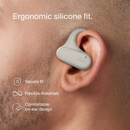 Belkin SoundForm ClearFit Auriculares True Wireless Open-Ear 18H IPX5 Sand
