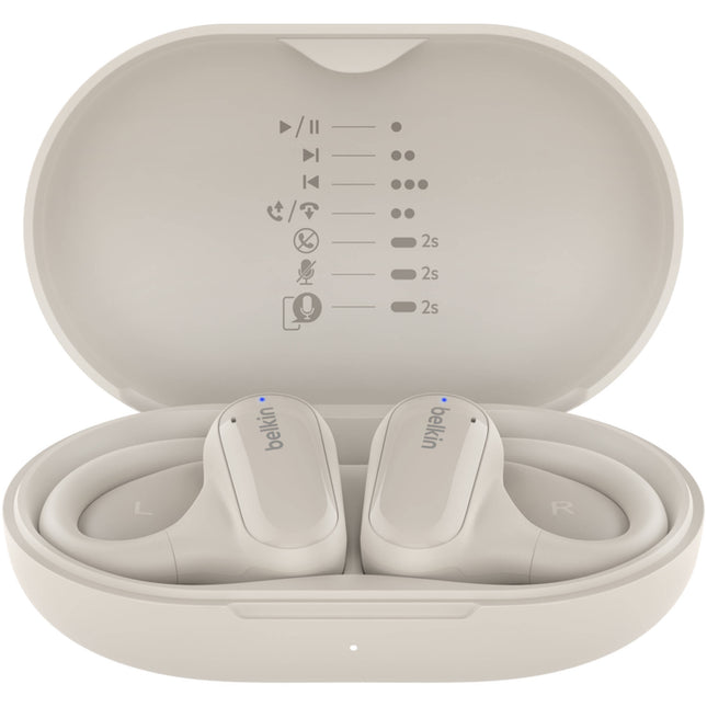 Belkin SoundForm ClearFit Auriculares True Wireless Open-Ear 18H IPX5 Sand