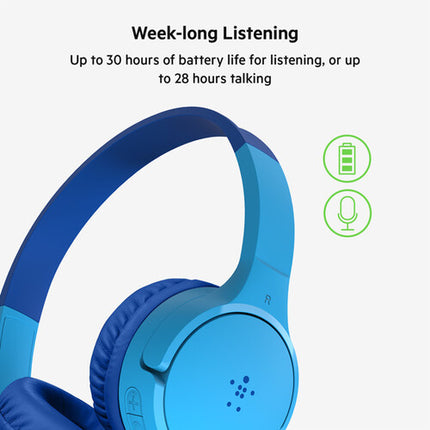 Auriculares Inalámbricos On-Ear Belkin SoundForm Mini para Niños Azul USB-C