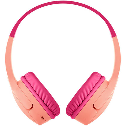 Belkin SoundForm Mini Auriculares Inalámbricos Para Niños Rosa USB-C 30 Horas Batería Limitador 85dB
