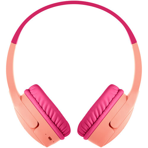 Belkin SoundForm Mini Auriculares Inalámbricos Para Niños Rosa USB-C 30 Horas Batería Limitador 85dB