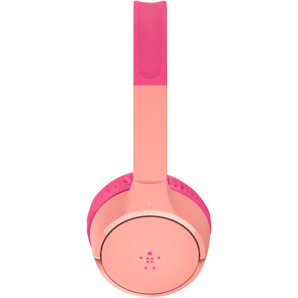 Belkin SoundForm Mini Auriculares Inalámbricos Para Niños Rosa USB-C 30 Horas Batería Limitador 85dB
