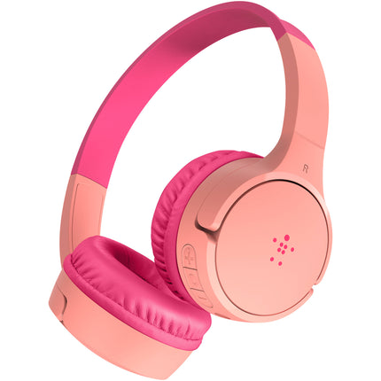 Belkin SoundForm Mini Auriculares Inalámbricos Para Niños Rosa USB-C 30 Horas Batería Limitador 85dB