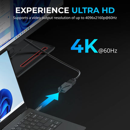 Sabrent Adaptador USB-C a HDMI 4K 60Hz 5.9" Color Gris Oscuro