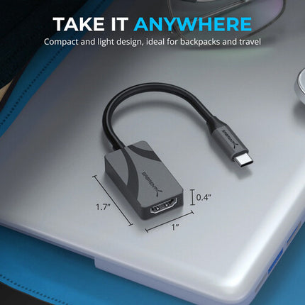 Sabrent Adaptador USB-C a HDMI 8K 7680x4320 30Hz 15cm Gris Oscuro