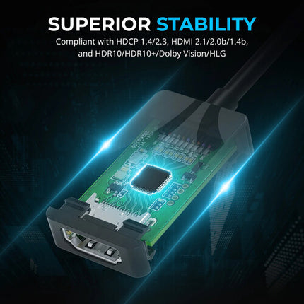 Sabrent Adaptador USB-C a HDMI 8K 7680x4320 30Hz 15cm Gris Oscuro