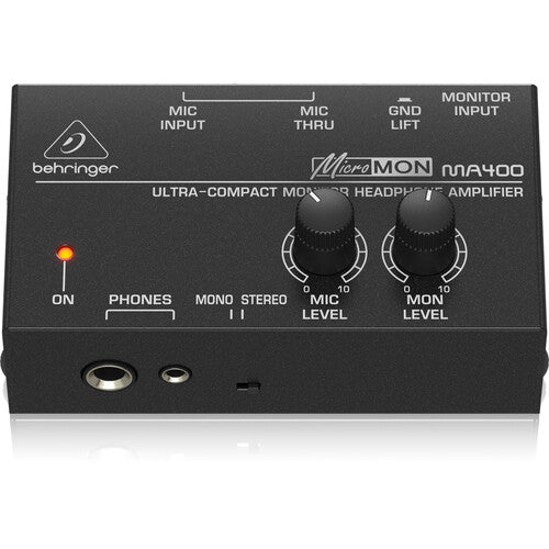 Behringer MICROMON MA400 Amplificador Auriculares Monitor Ultra Compacto 12V