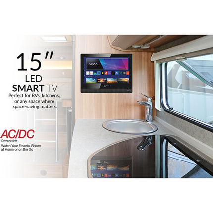 Supersonic SC-1520VTV VIDAA Televisor LED Smart 15.6" Full HD 3 HDMI 12V Car Adapter