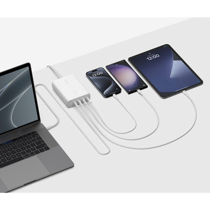 Belkin BoostCharge Pro Cargador USB-C GaN 200W 4 Puertos y Cable Extraíble