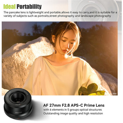 AstrHori AF 27mm f/2.8 Objetivo prime para Nikon Z con motor STM y apertura de f/2.8 a f/16