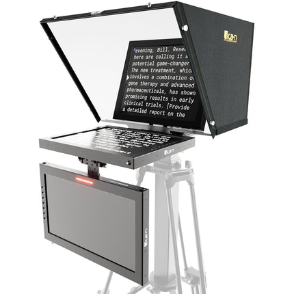 ikan Professional teleprompter PTZ 17 pulgadas 1280x1024 1000 cd/m² con monitor talento 19 pulgadas
