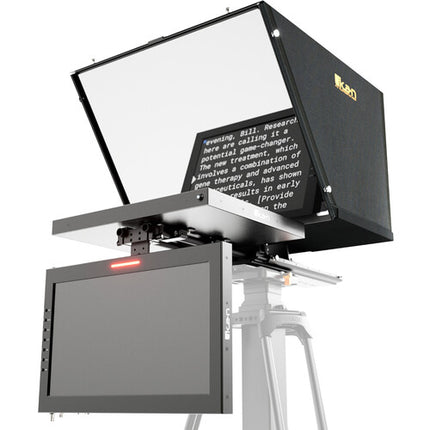 ikan Professional teleprompter PTZ 17 pulgadas 1280x1024 1000 cd/m² con monitor talento 19 pulgadas