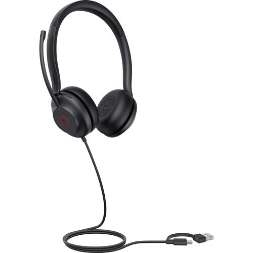 Yealink UH35 Auriculares USB Stereo 35mm Micrófonos Cancelación Ruido Funda