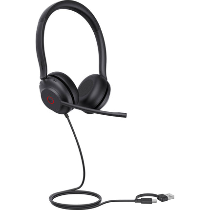 Yealink UH35 Auriculares USB Stereo 35mm Micrófonos Cancelación Ruido Funda
