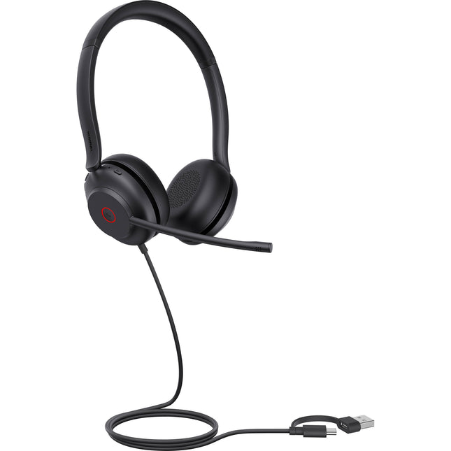 Yealink UH35 Auriculares USB Stereo 35mm Micrófonos Cancelación Ruido Funda