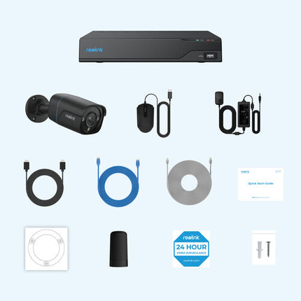 Reolink NVS16-8MB8-B NVR de 16 Canales 8MP HDD 4TB y 8 Cámaras Bullet 8MP