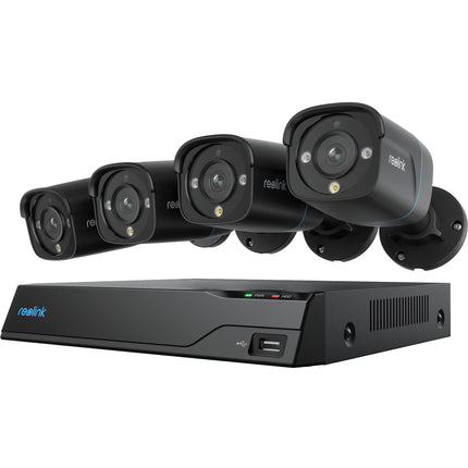Reolink NVS8-8MB4-B NVR 8 Canales 8MP 2TB HDD 4 Cámaras Bullet IP67