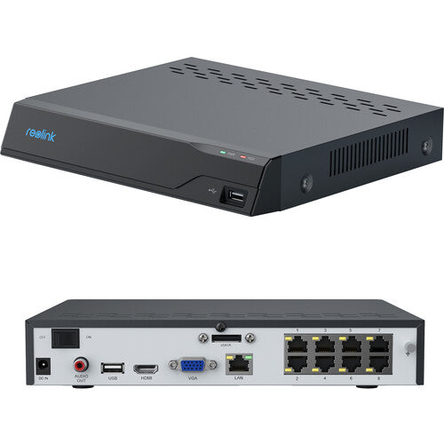 Reolink NVS8-8MB4-B NVR 8 Canales 8MP 2TB HDD 4 Cámaras Bullet IP67