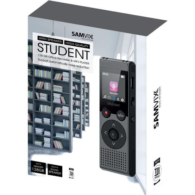 Samvix Student Grabadora de Voz Kosher 128GB con Reproducción MP3 Bluetooth