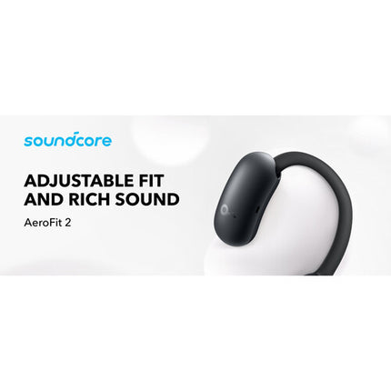 Soundcore by Anker AeroFit 2 Auriculares Inalámbricos Abiertos 42 Horas IP55 Negro