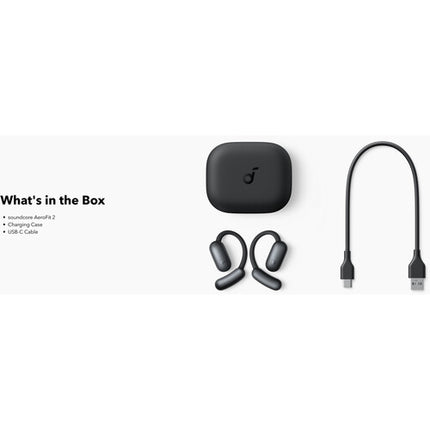 Soundcore by Anker AeroFit 2 Auriculares Inalámbricos Abiertos 42 Horas IP55 Negro