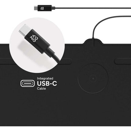 ZAGG Desk Mat con carga inalámbrica 10W superficie de tela suave
